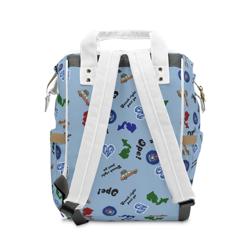Light blue Michigander Multifunctional Diaper Backpack