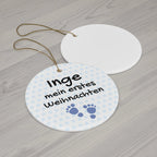 Mein erstes Weihnachten Ceramic Ornament (My first Christmas) - German by Printify