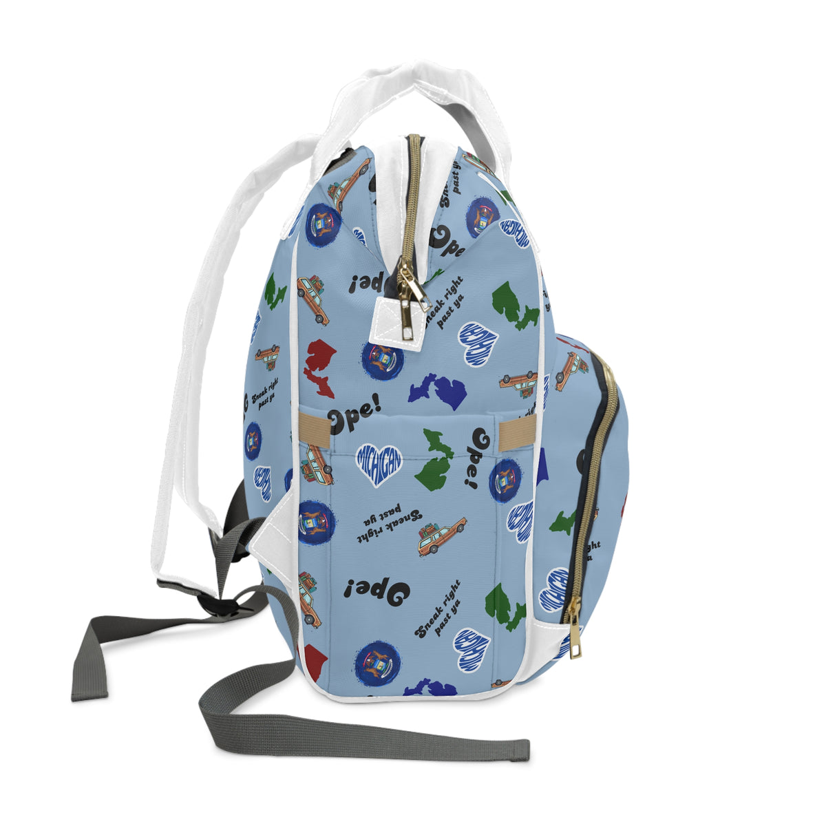 Light blue Michigander Multifunctional Diaper Backpack