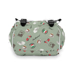 Italian chic Pattern Diaper Backpack with espresso, scooter, Italian flag, and Italian phrases