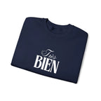 Embroidered Très Bien Sweatshirt -French Phrase Graphic Crewneck by Printify