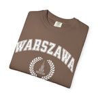 Warszawa Vintage Tee — Warsaw City Crest T-Shirt with Palace of Culture and Science graphic