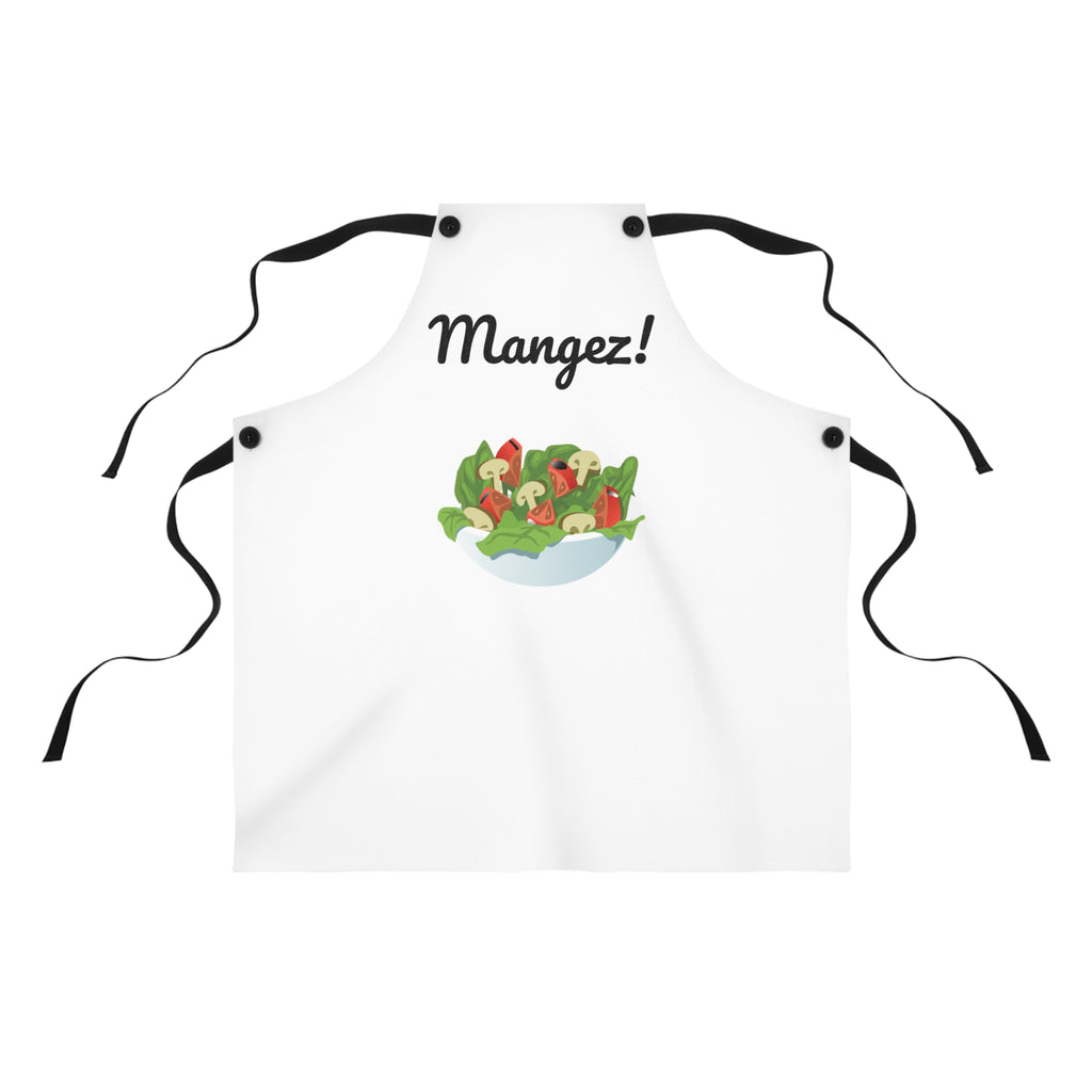 Mangez! French White kitchen Apron