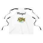 Mangez! French White kitchen Apron by Printify