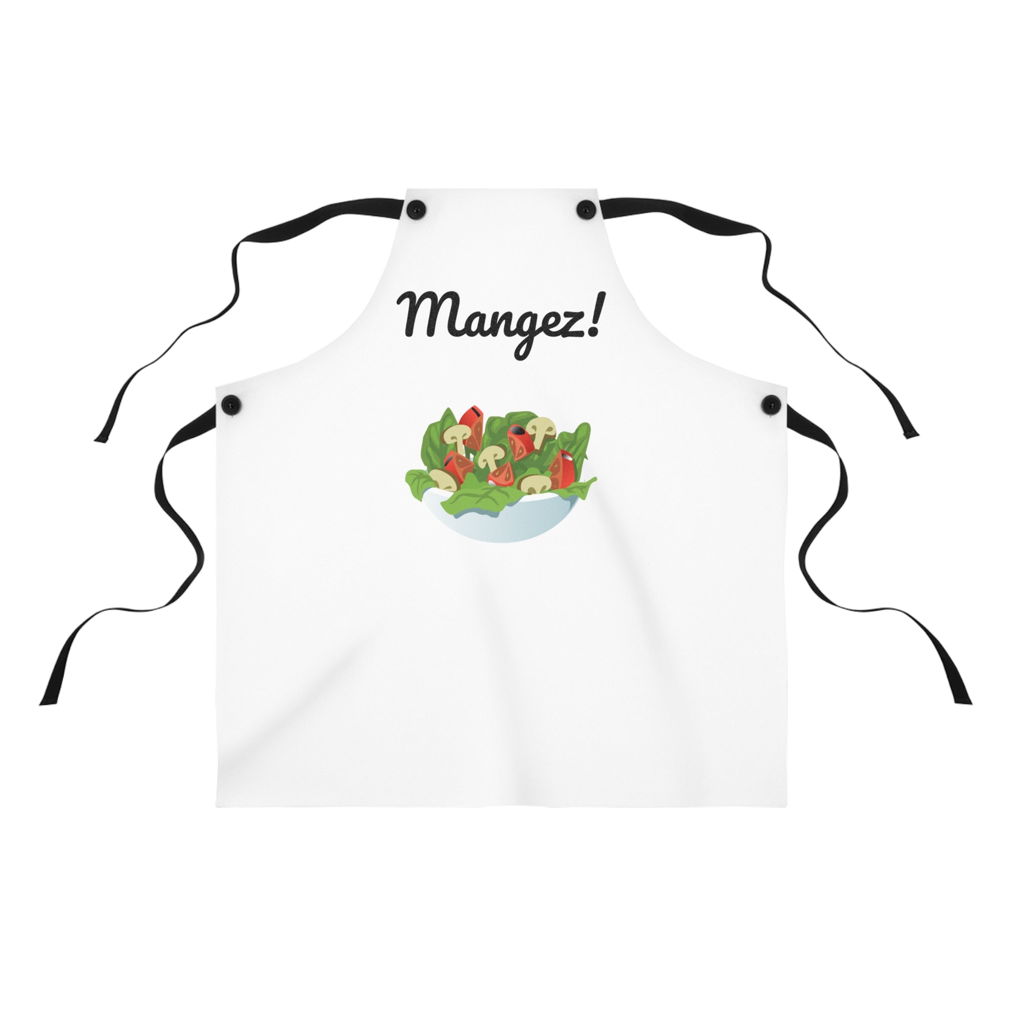 Mangez! French White kitchen Apron