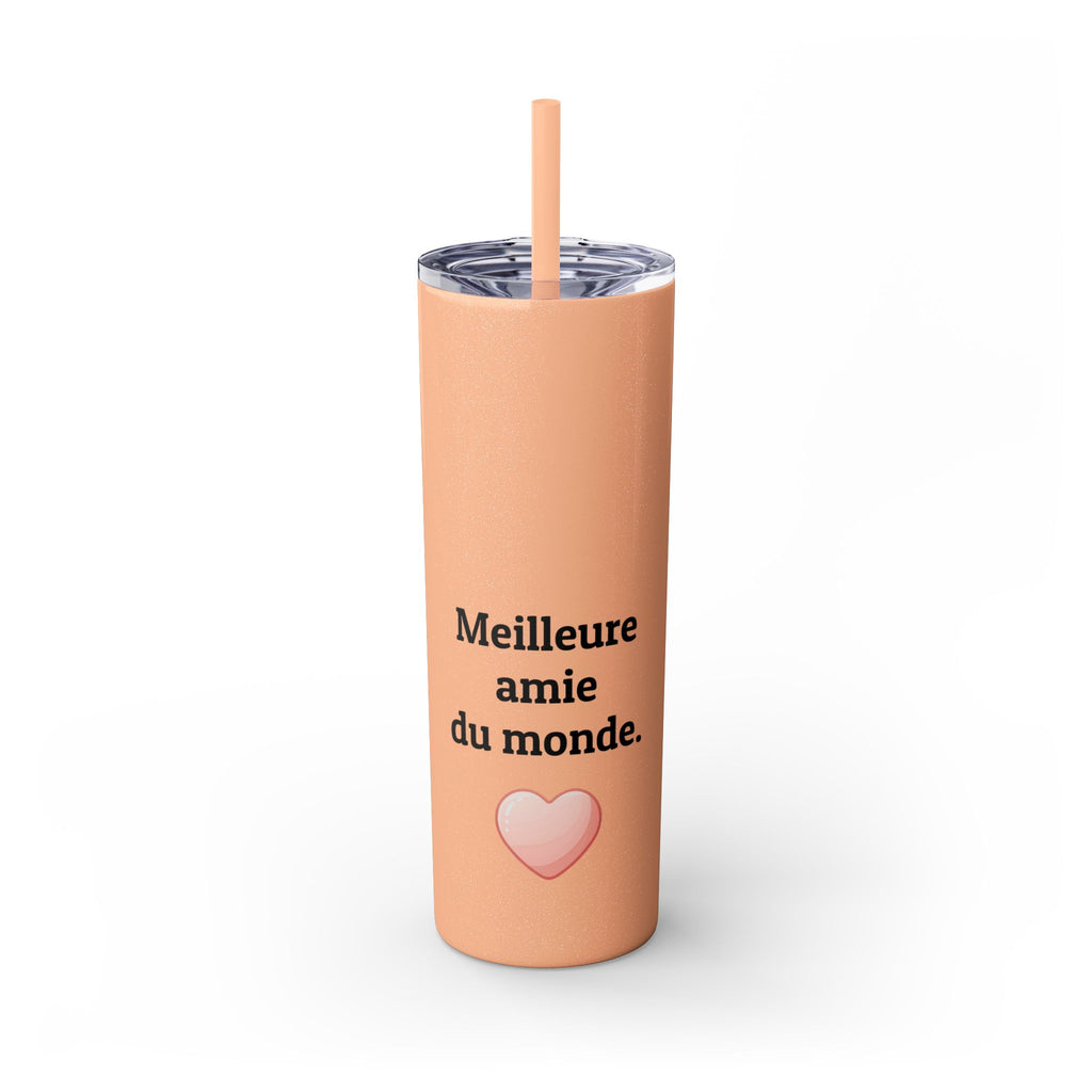 Meilleure amie du monde Skinny Tumbler with Straw, 20oz