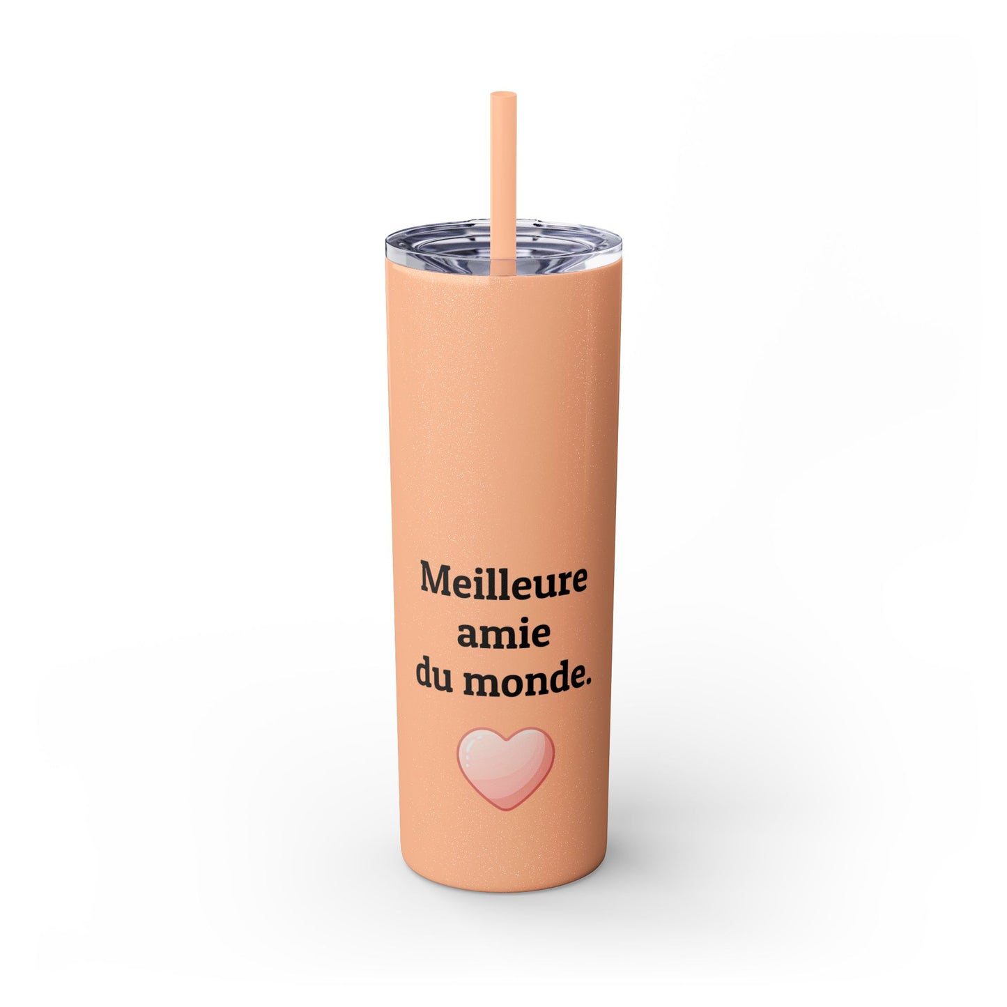 Meilleure amie du monde Skinny Tumbler with Straw, 20oz
