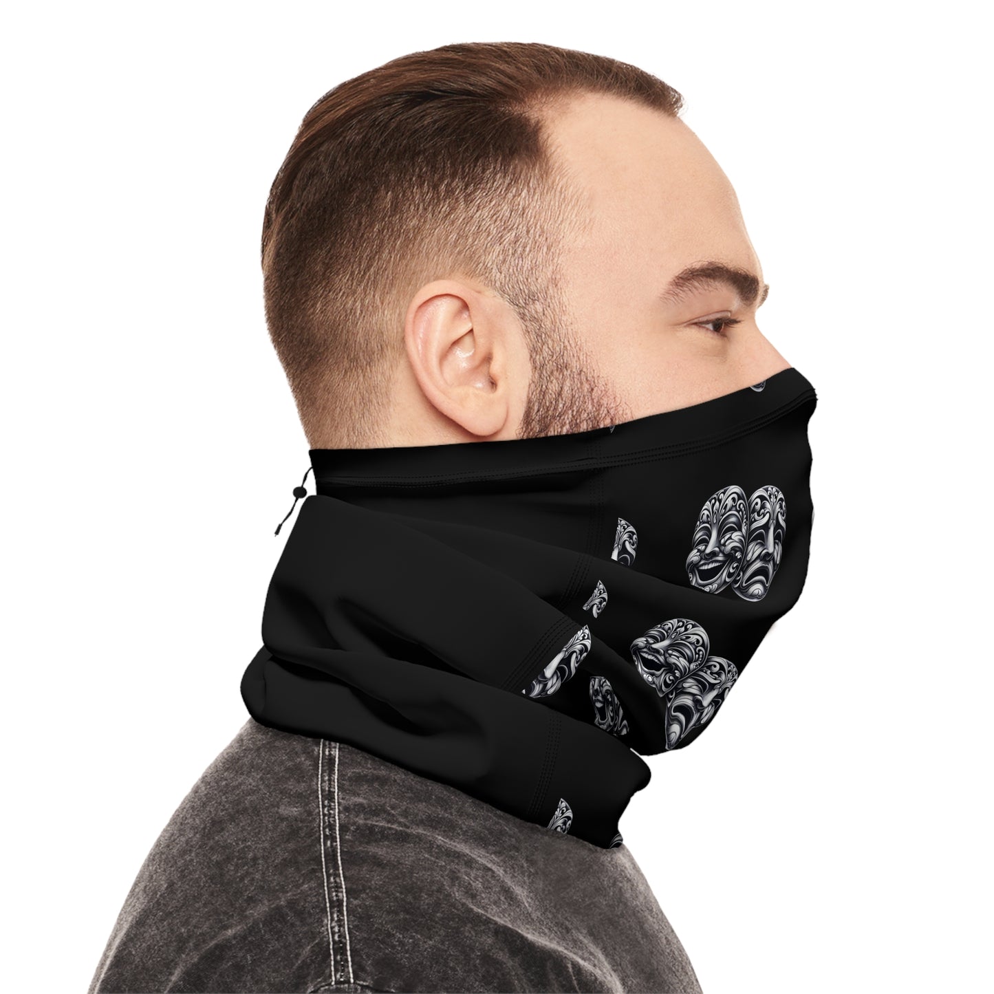 Masques de tragédie et de comédie Foulard d'hiver avec cordon de serrage