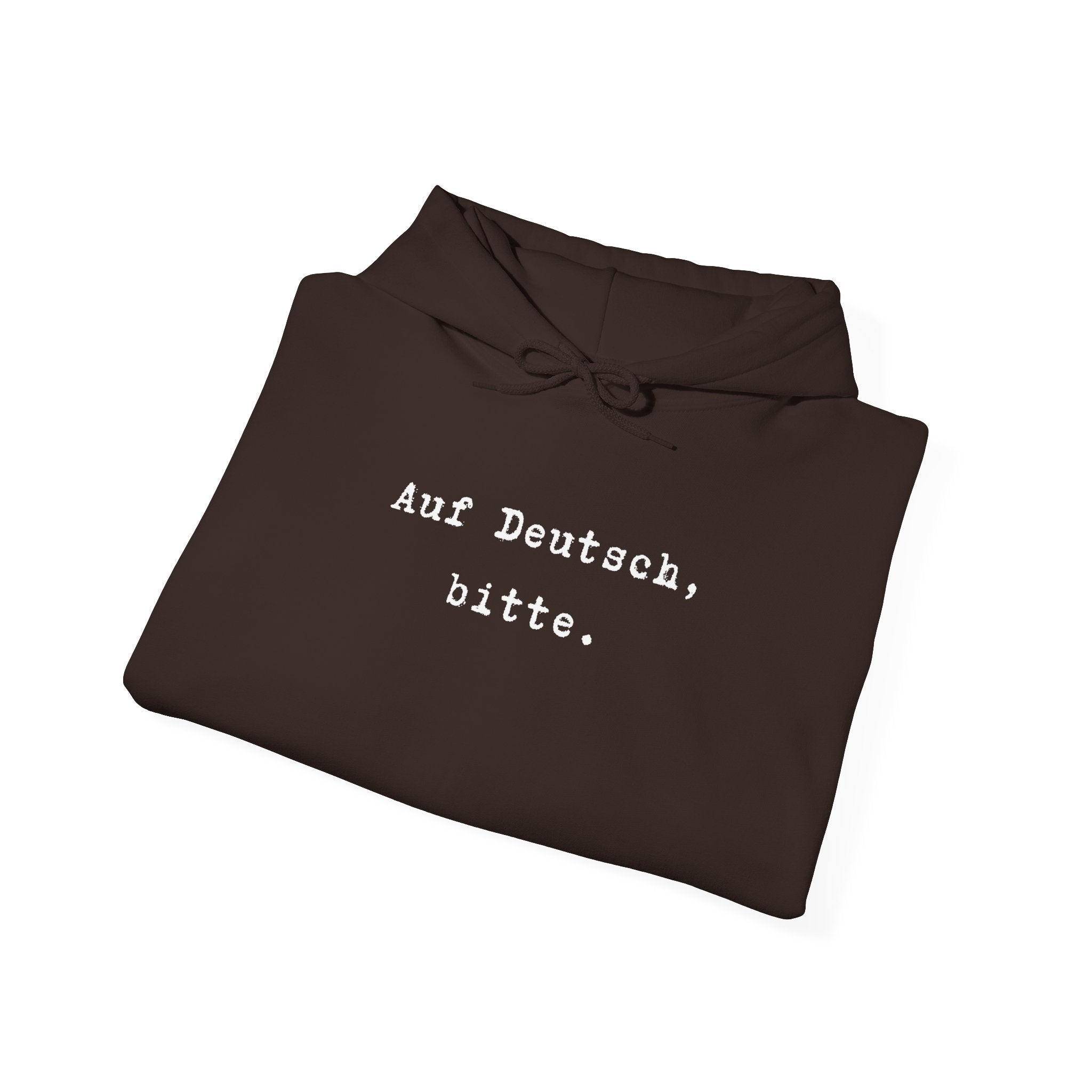 Auf Deutsch bitte Hoodie, Minimal Text Design, German Phrase Pullover