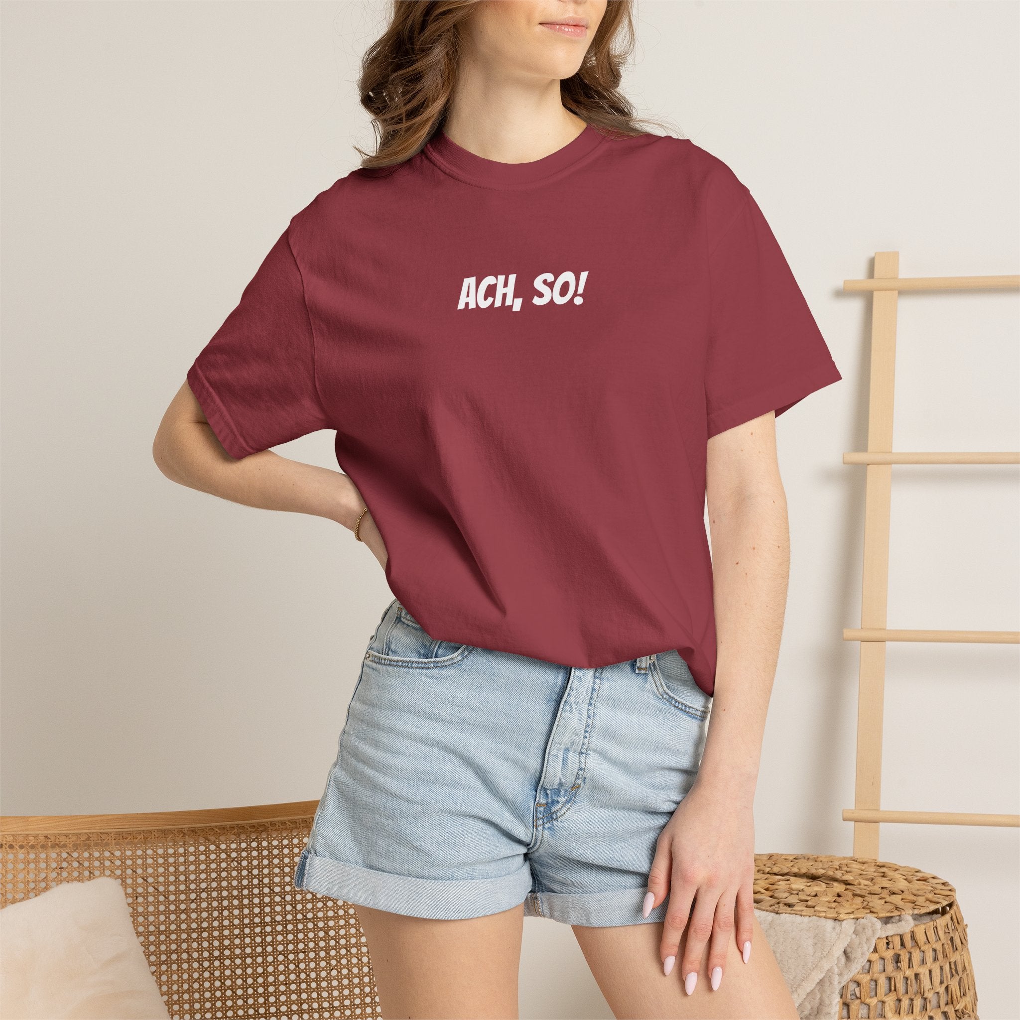 Ach, so! German saying T-Shirt, Minimalist Unisex Retro Phrase Tee