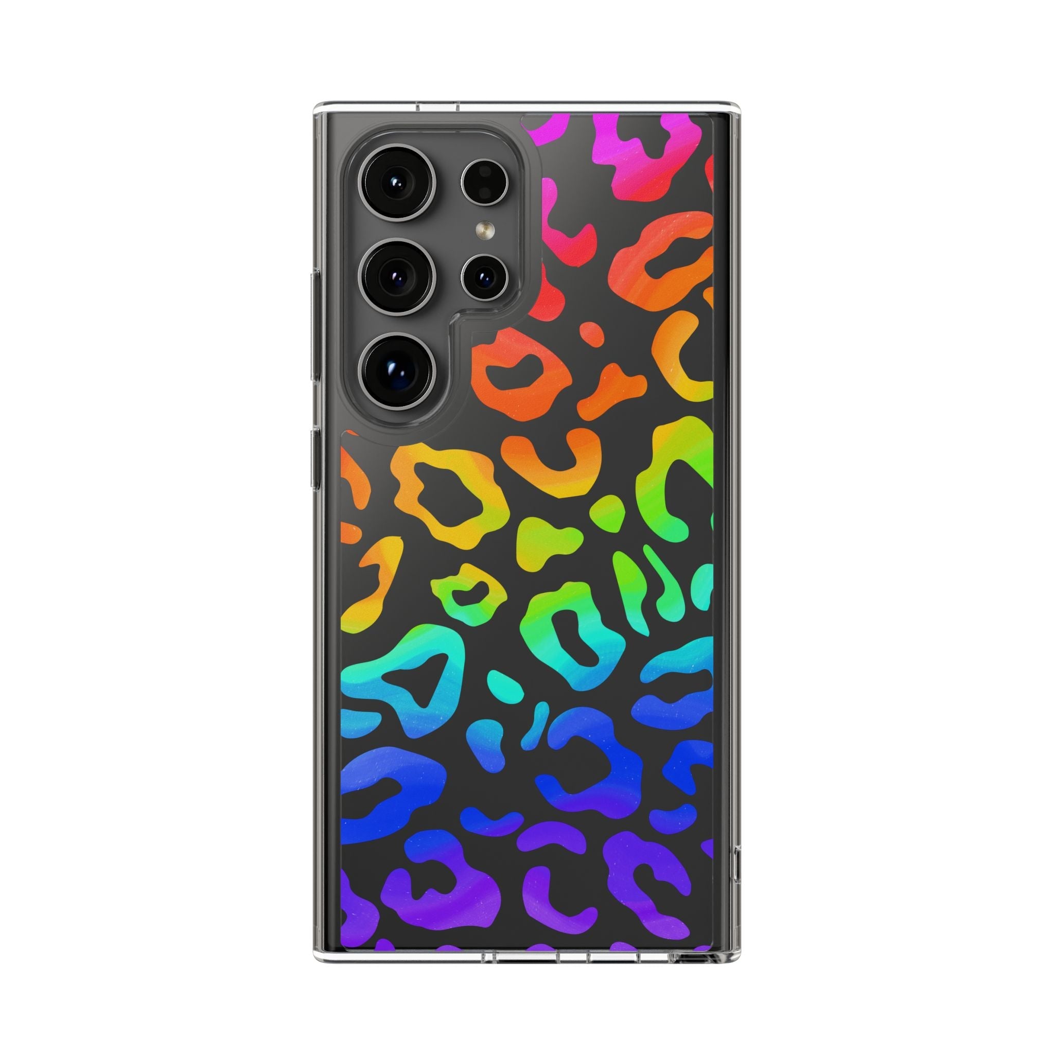 Bespattered Facade Watercolor Rainbow Leopard Clear Case