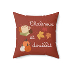 Chaleureux et douillet French Autumn Cozy Pillow, Fall Decorative Cushion for French home decor