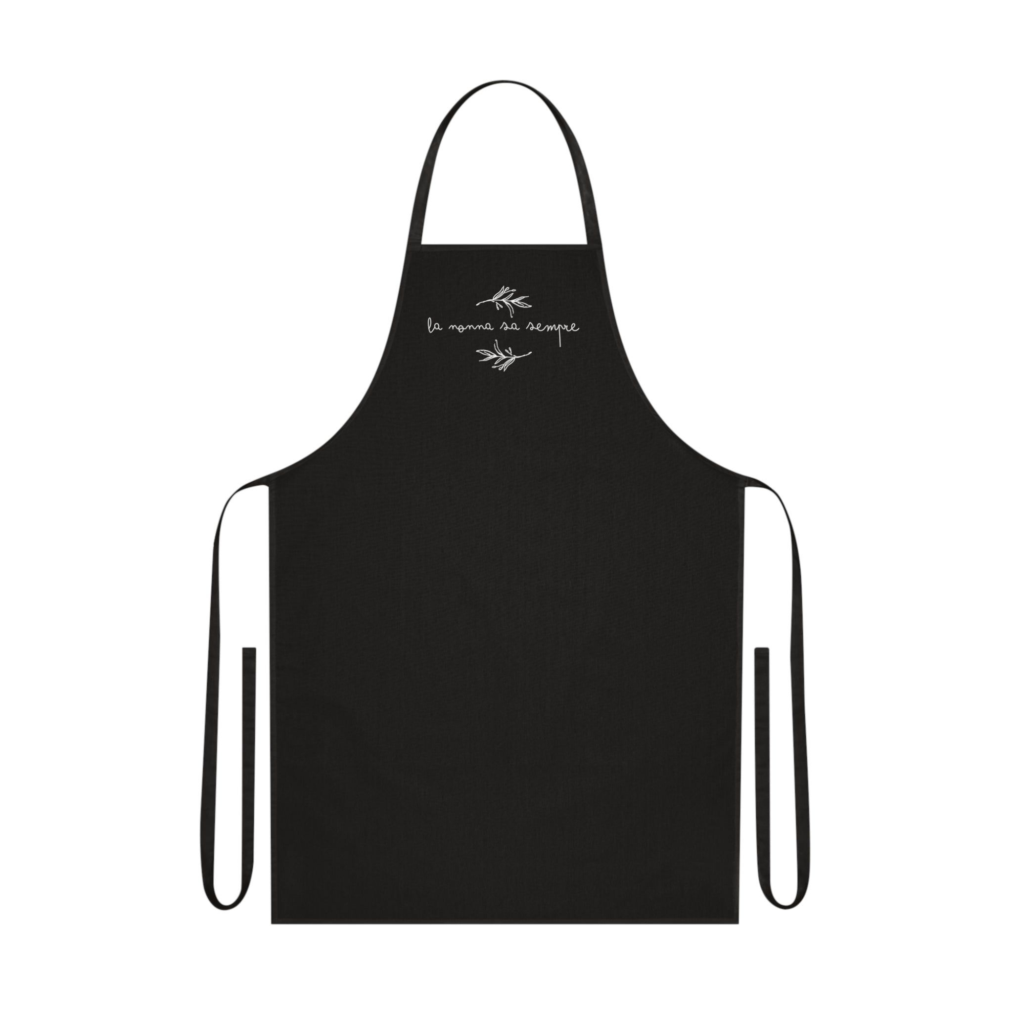 La nonna sa sempre Apron for Italian grandmother, cotton kitchen apron, botanical script design