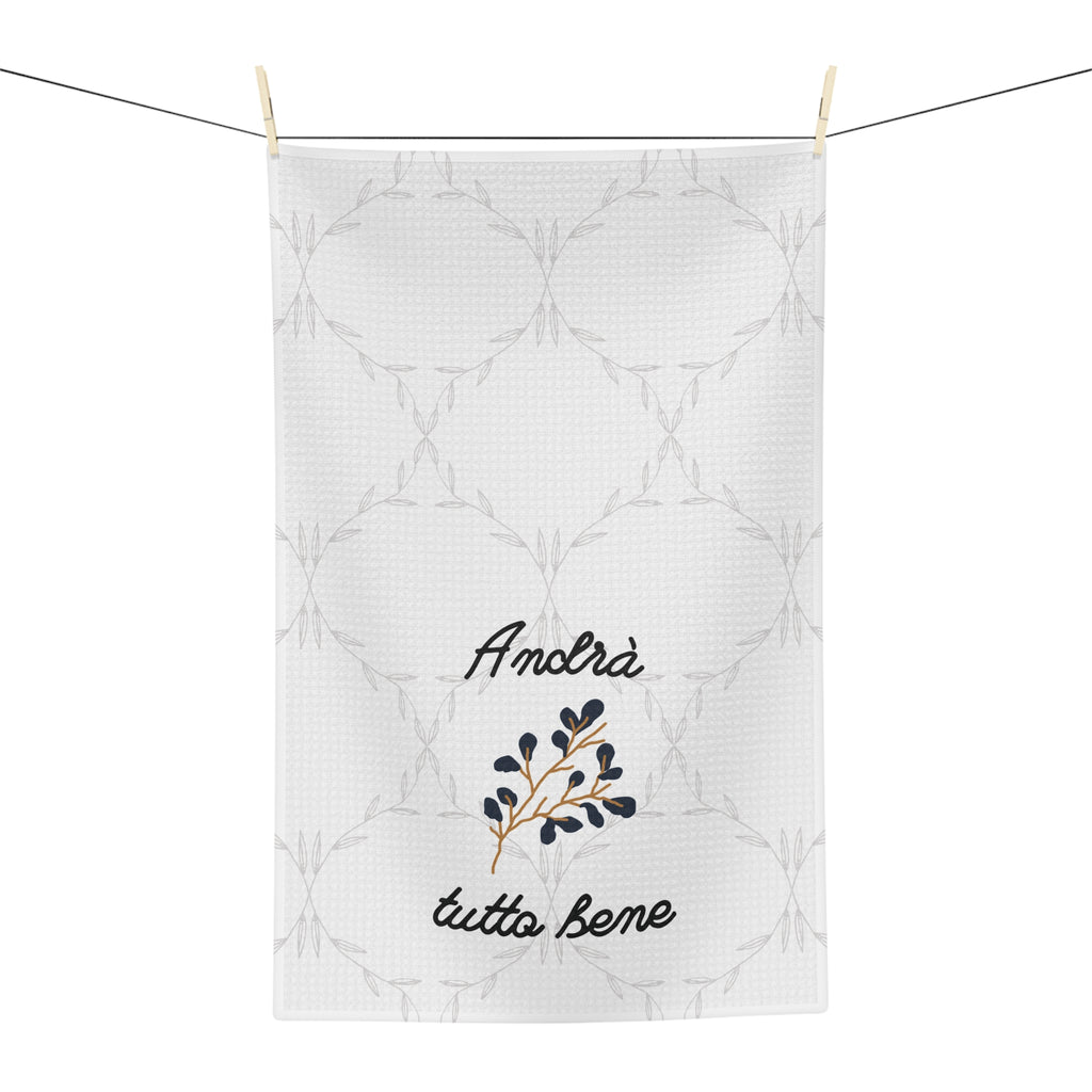 Microfiber Tea Towel – 'Andrà tutto bene' Italian Floral Kitchen Towel