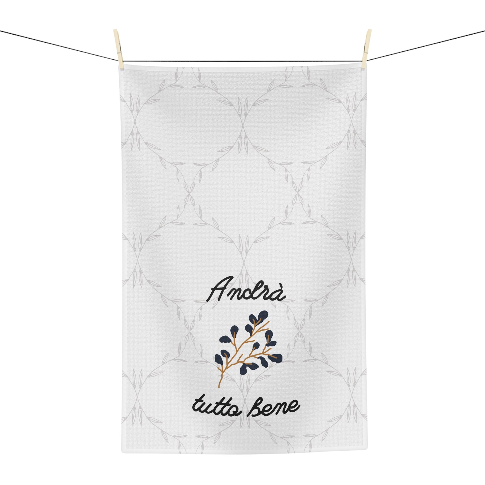 Microfiber Tea Towel – 'Andrà tutto bene' Italian Floral Kitchen Towel