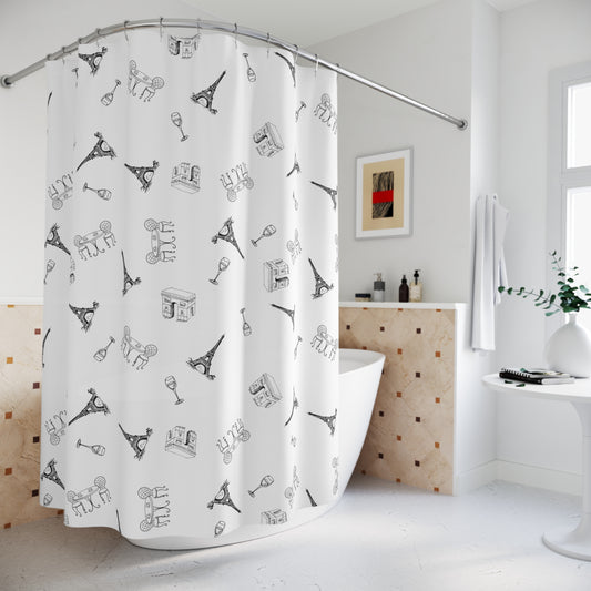 Parisian vibes Eiffel Tower Shower Curtain