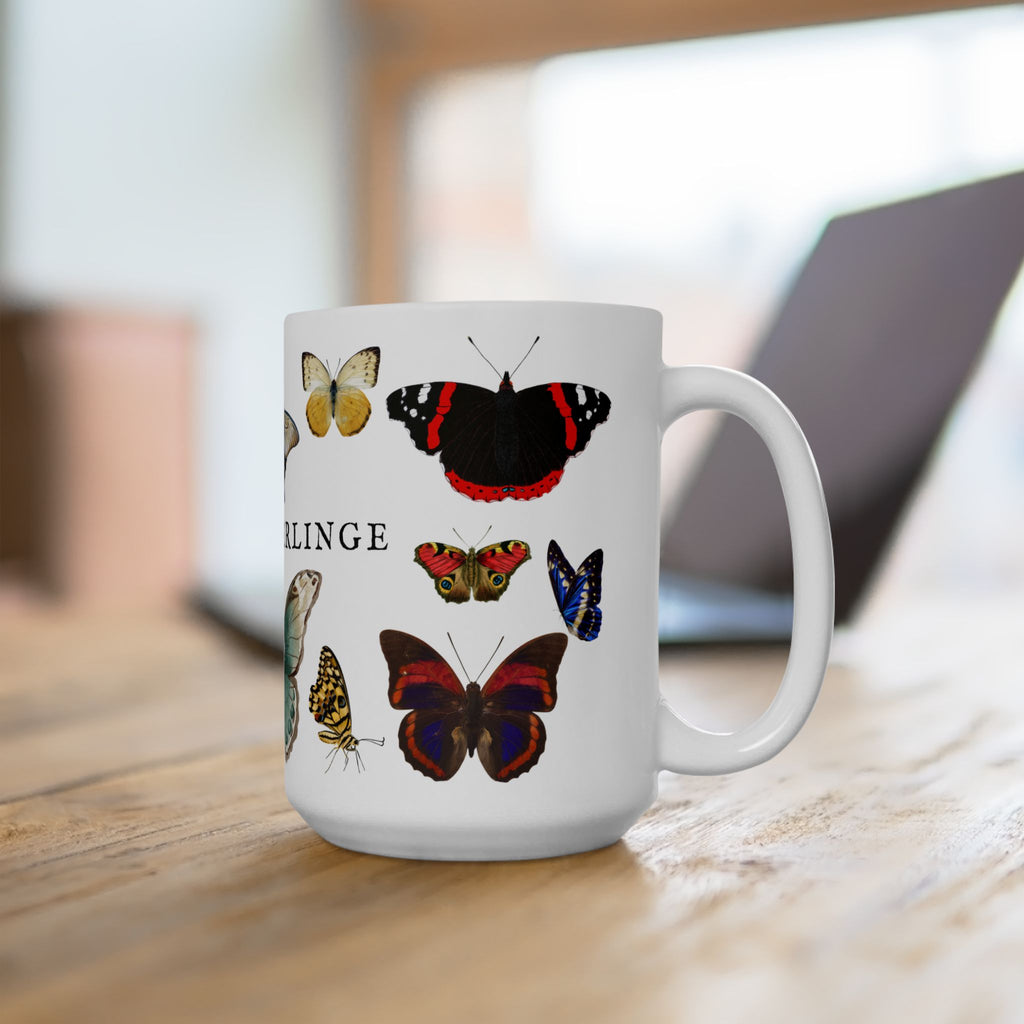 German Schmetterlinge vintage Butterfly Species Ceramic Mug — Vintage style Illustration (11oz & 15oz)