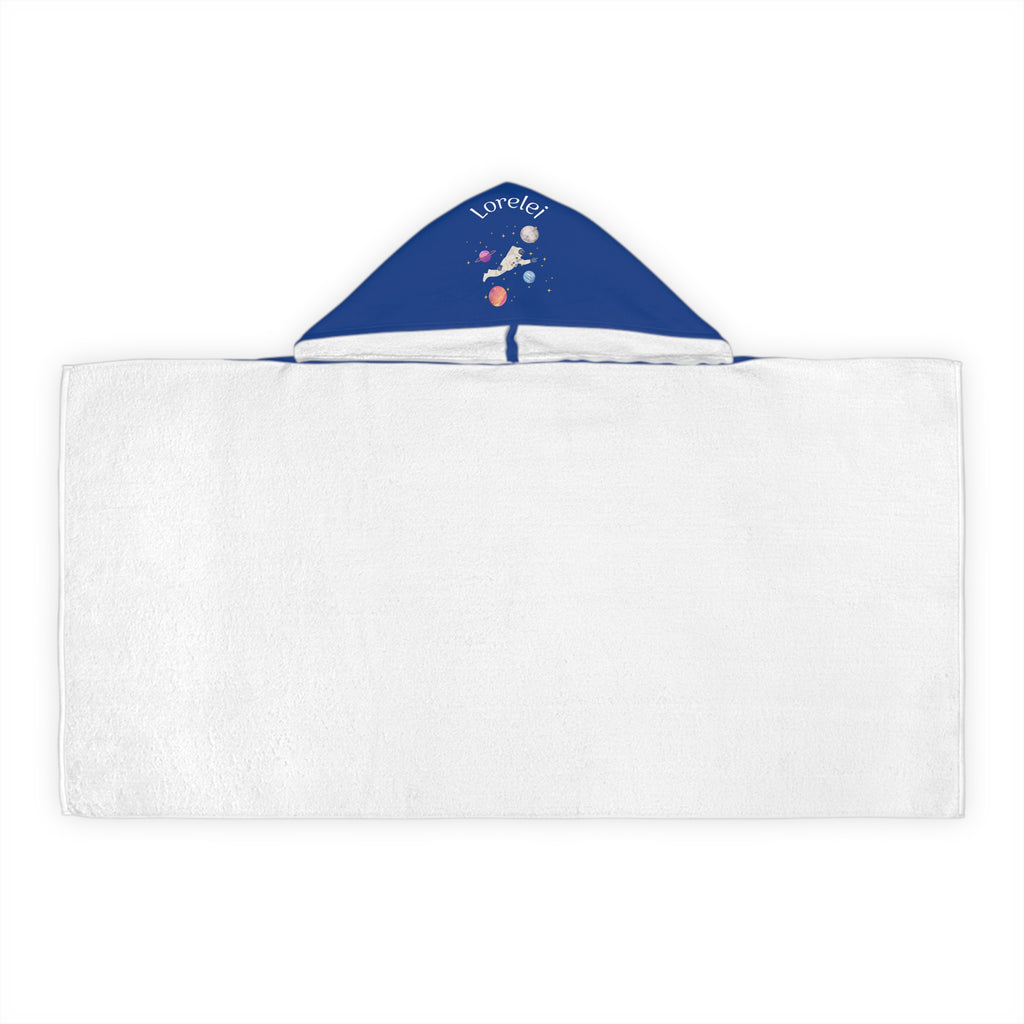 Kid's personalized space astronaut hooded bath towel