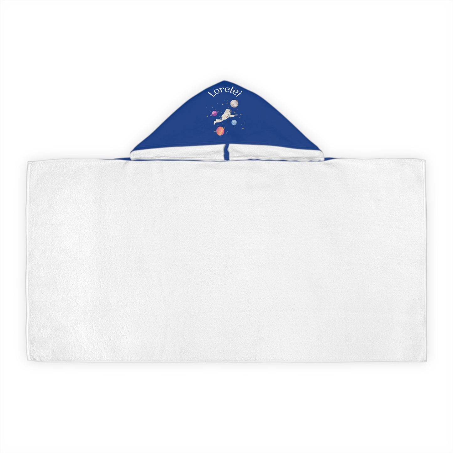 Kid's personalized space astronaut hooded bath towel