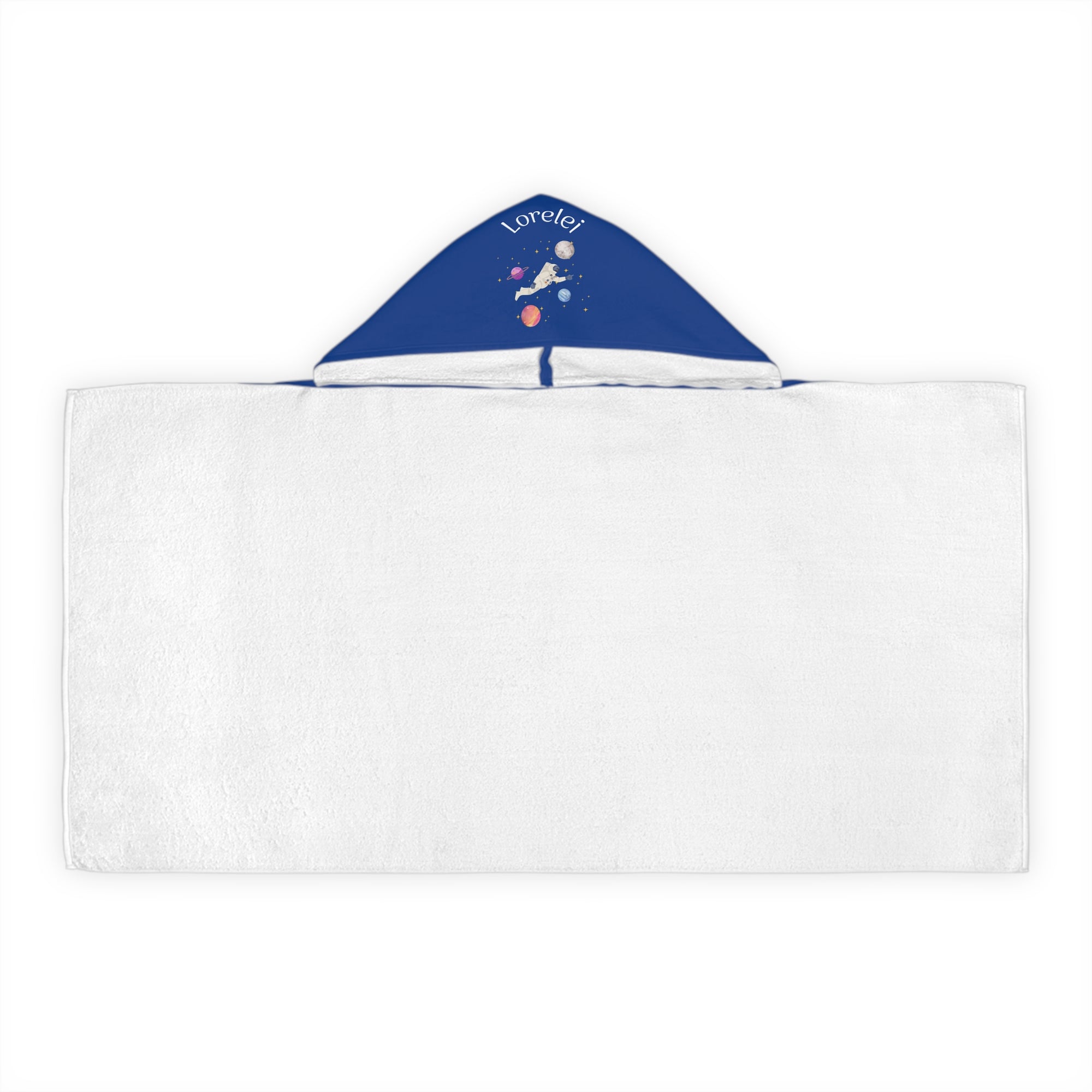 Kid's personalized space astronaut hooded bath towel