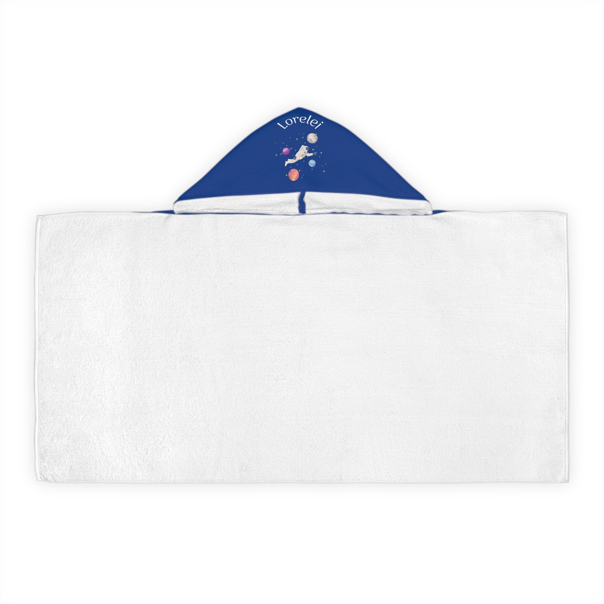 Kid's personalized space astronaut hooded bath towel
