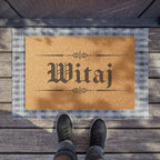 Witaj Polish Welcome Coir door Mat, Rustic Gothic Entryway Welcome Mat for Home & Apartment