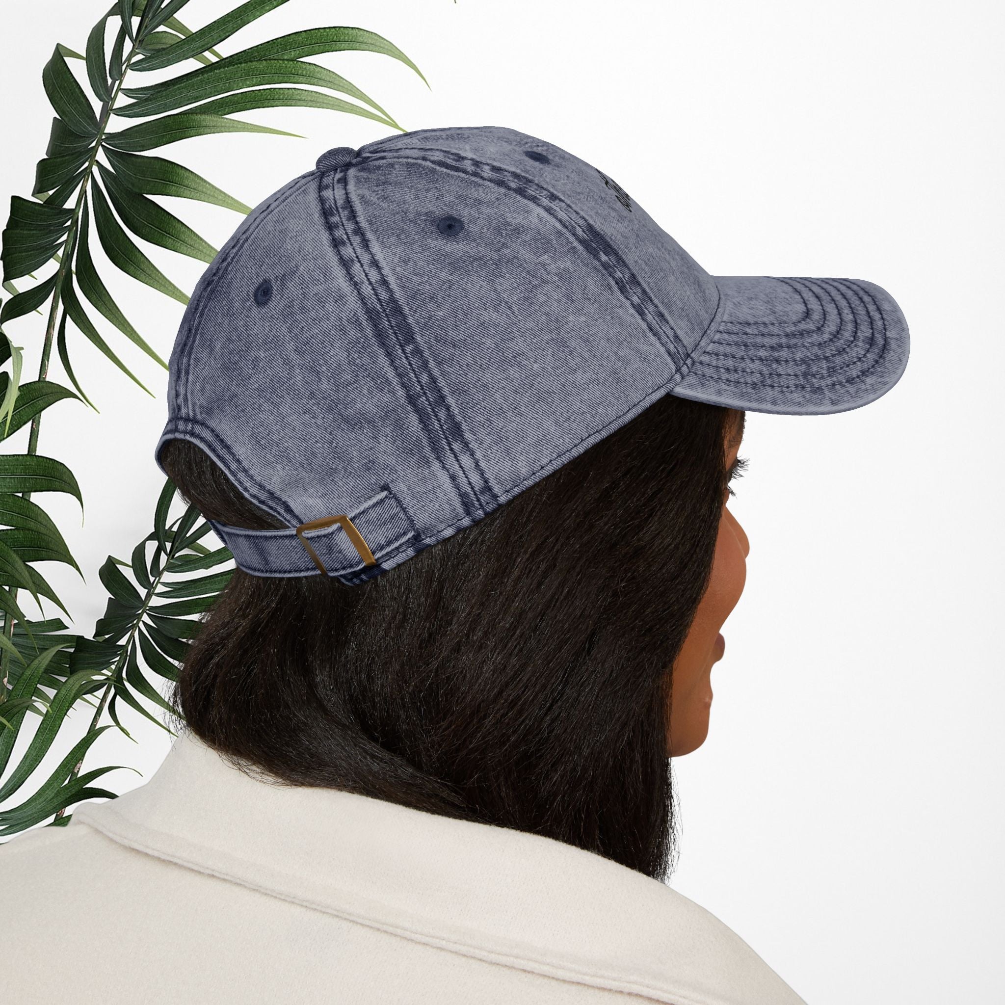 Bespattered Facade "I'm Fine" Black Embroidered Vintage Cap