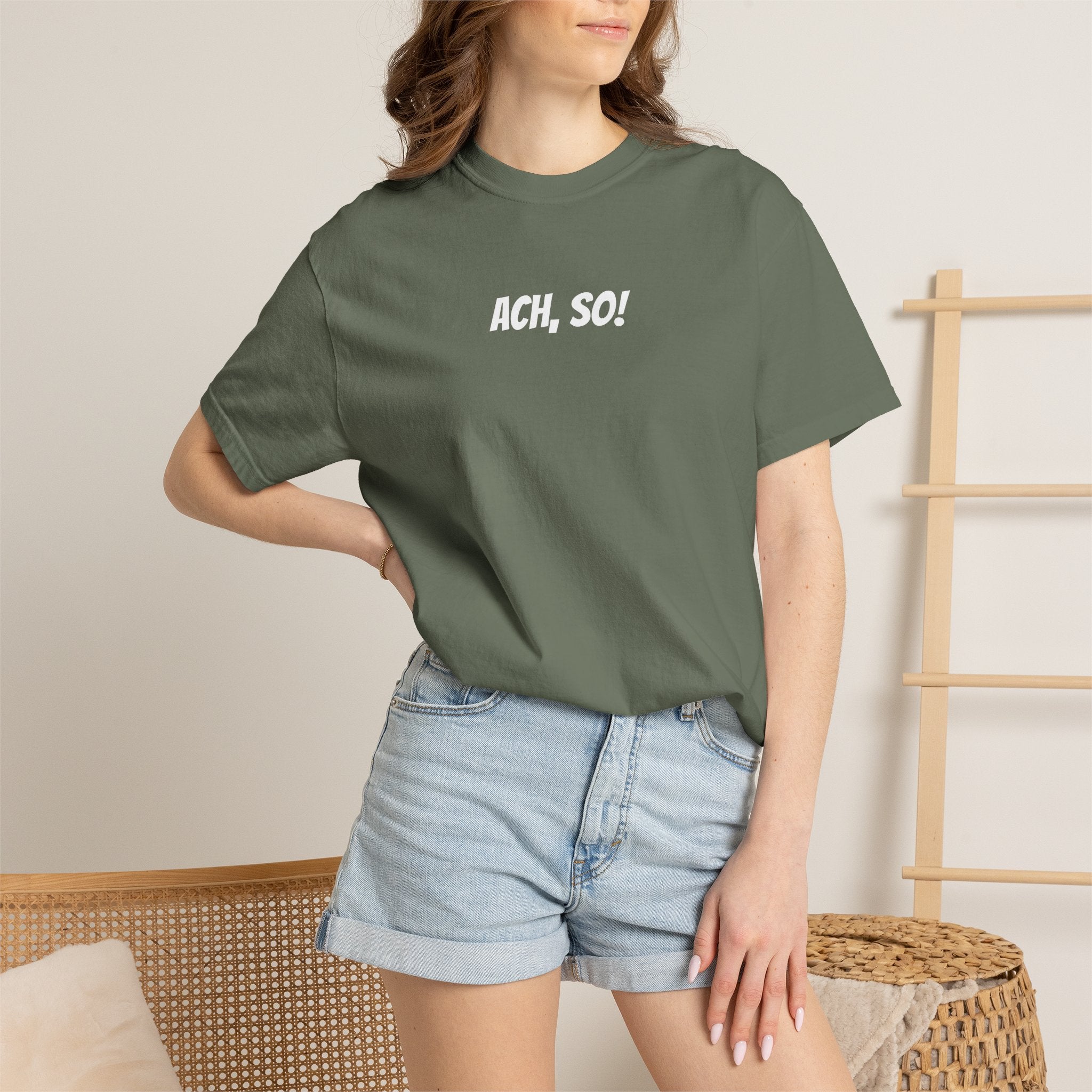 Ach, so! German saying T-Shirt, Minimalist Unisex Retro Phrase Tee