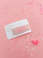 Ten Hot Pink Glitter Snap Clip by Evie Pearl Handmade