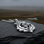 Double Thistle Scottish Luckenbooth Necklace in Sterling Silver