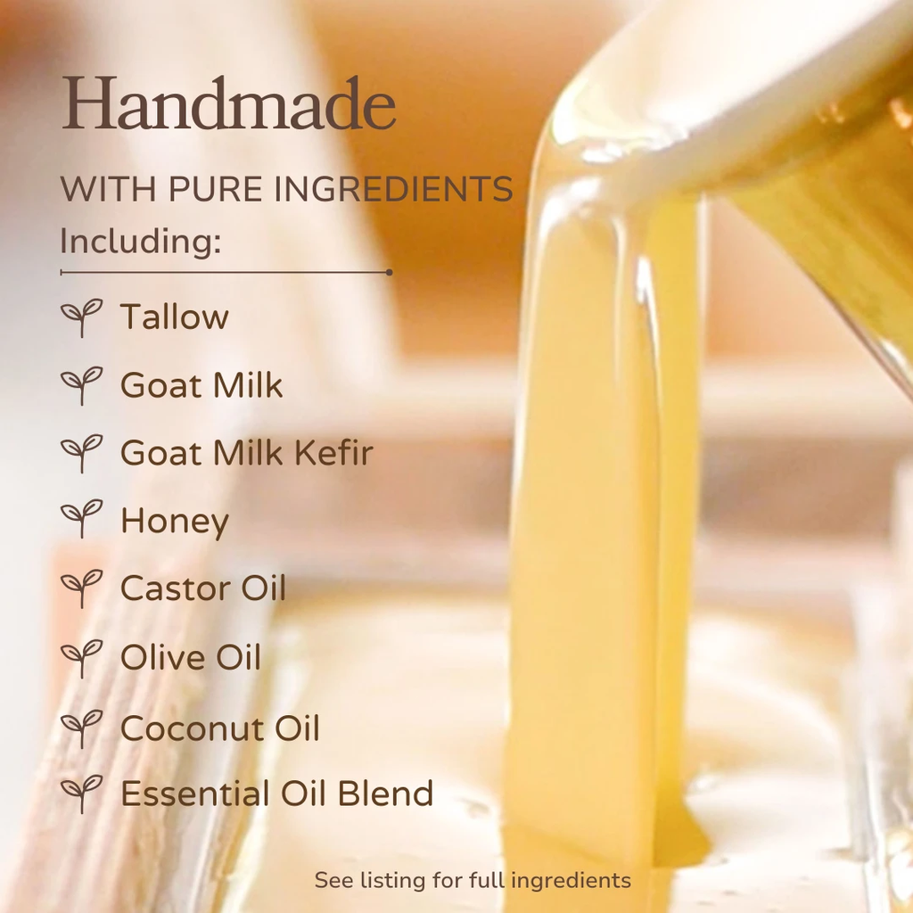 Lavender + Mint Handmade Tallow and Goat Milk Soap Bar by Pretty farm girl