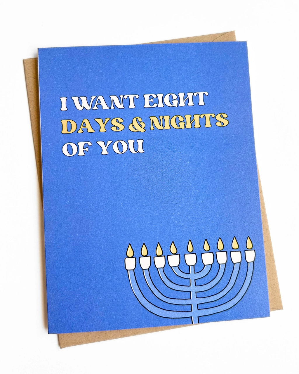 8 Days and Nights Funny Hanukkah Card for Couple Romantic by Five Dot Post