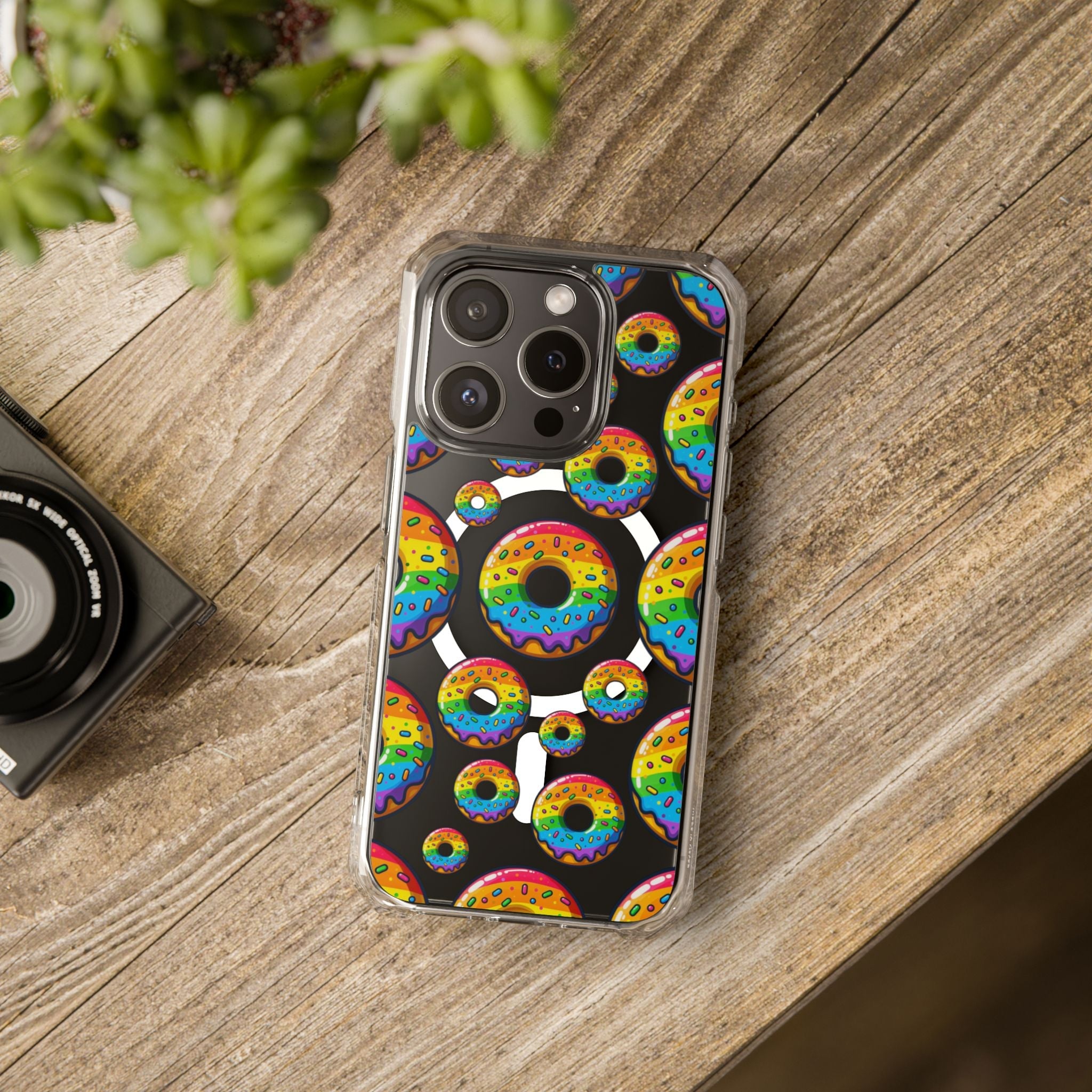 Bespattered Facade Rainbow Sprinkle Donut MagSafe Clear Impact Cases