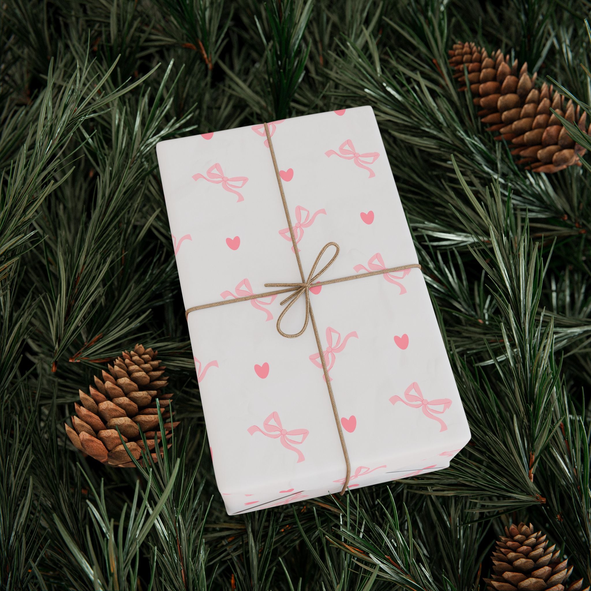 Coquette bows and hearts Wrapping Paper