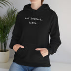 Auf Deutsch bitte Hoodie, Minimal Text Design, German Phrase Pullover