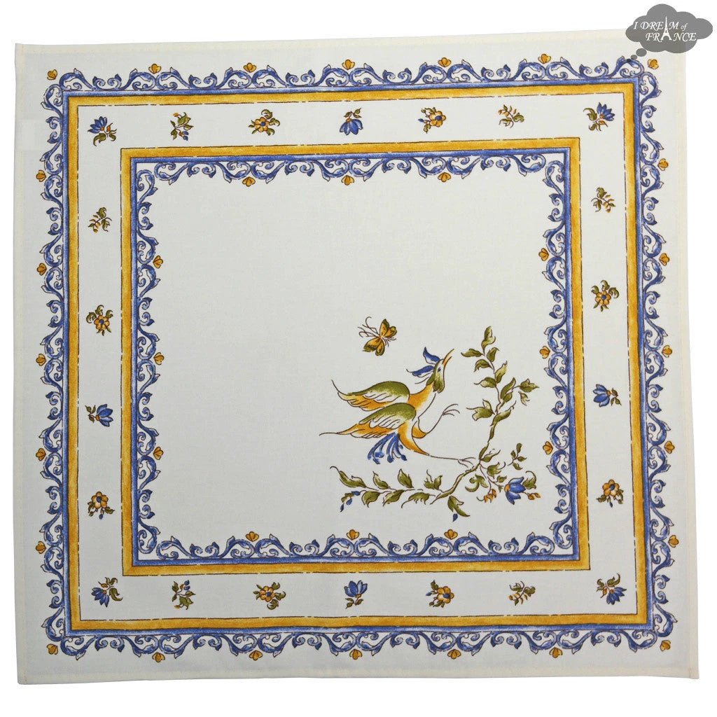 Moustiers Blue & Cream French Cotton Napkin by Tissus Toselli by I Dream of France