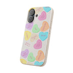 French Pastel Conversation Heart Biodegradable Phone Case (Eco-Friendly)