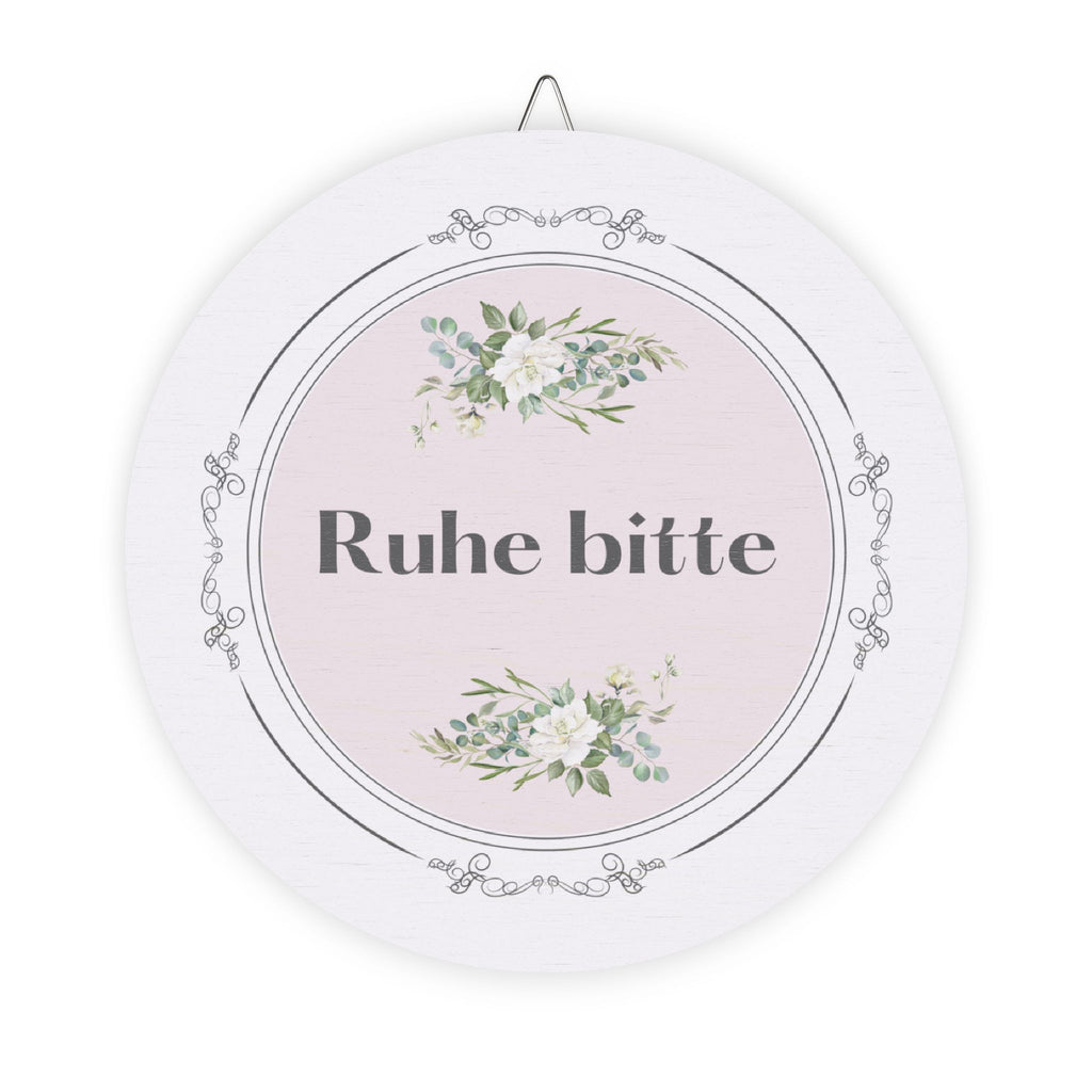 Ruhe bitte German hanging wooden wall sign