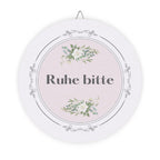 Ruhe bitte German hanging wooden wall sign by Printify