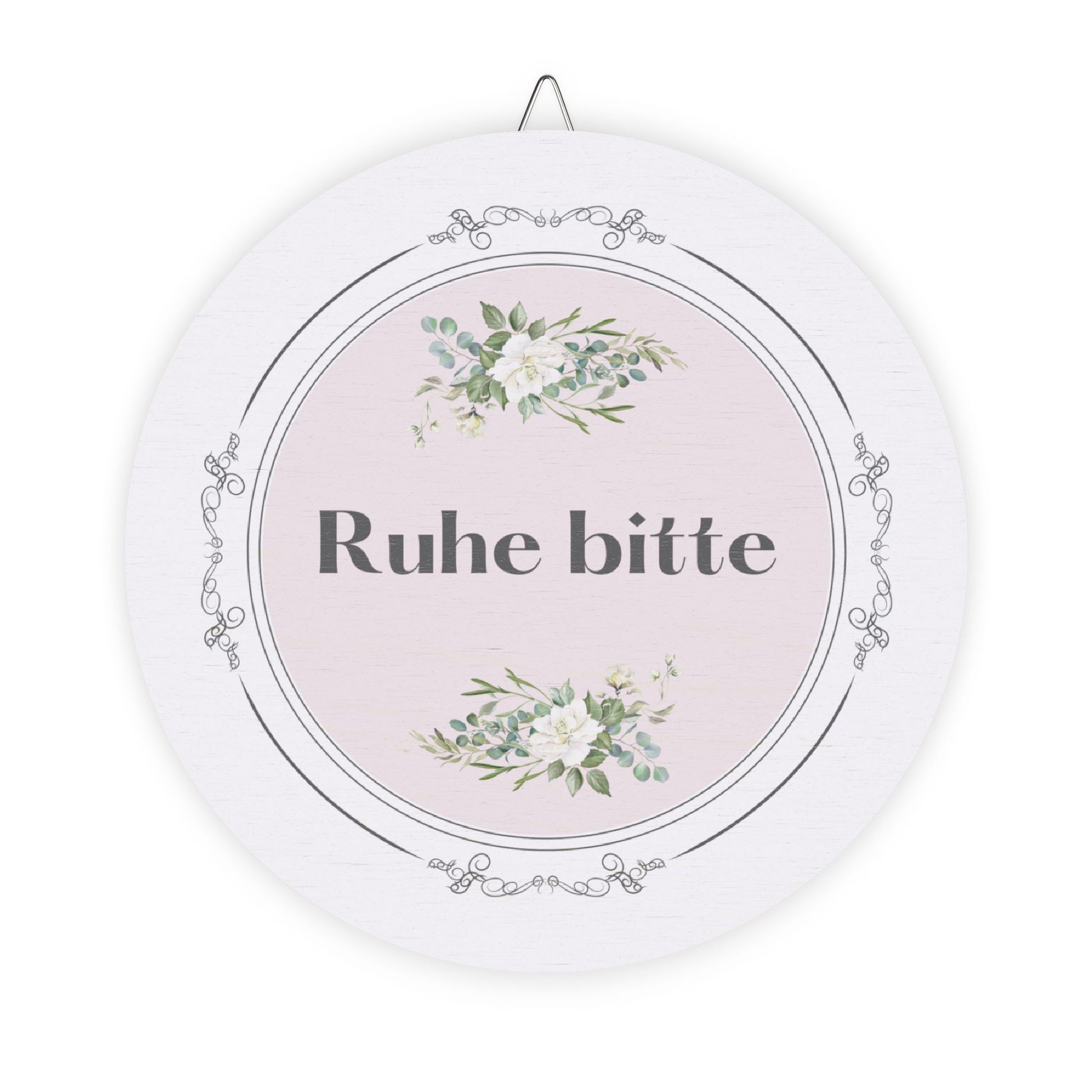 Ruhe bitte German hanging wooden wall sign