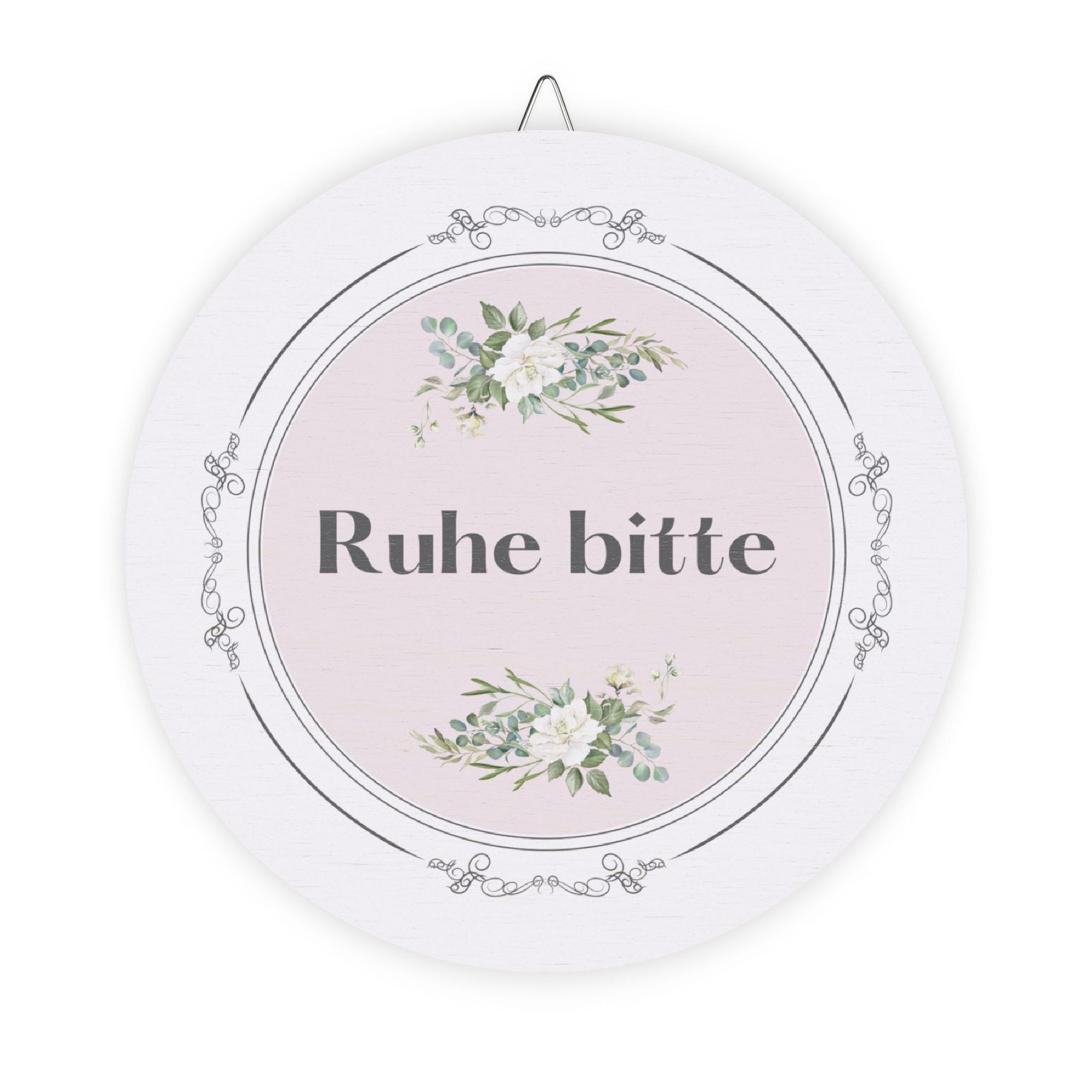 Ruhe bitte German hanging wooden wall sign