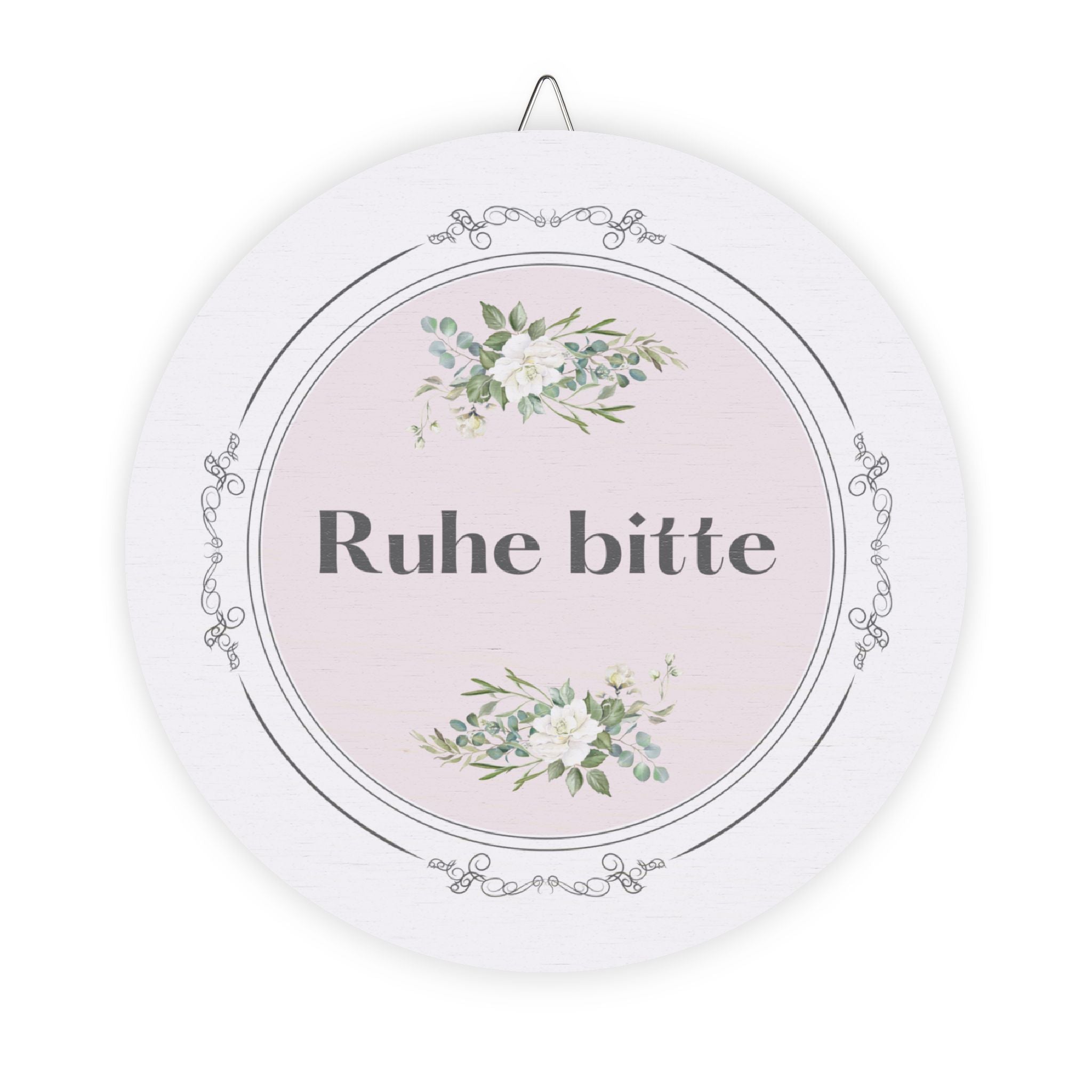 Ruhe bitte German hanging wooden wall sign
