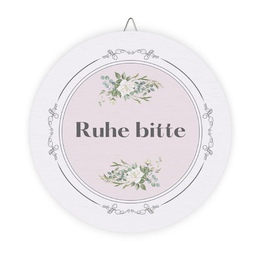 Ruhe bitte German hanging wooden wall sign