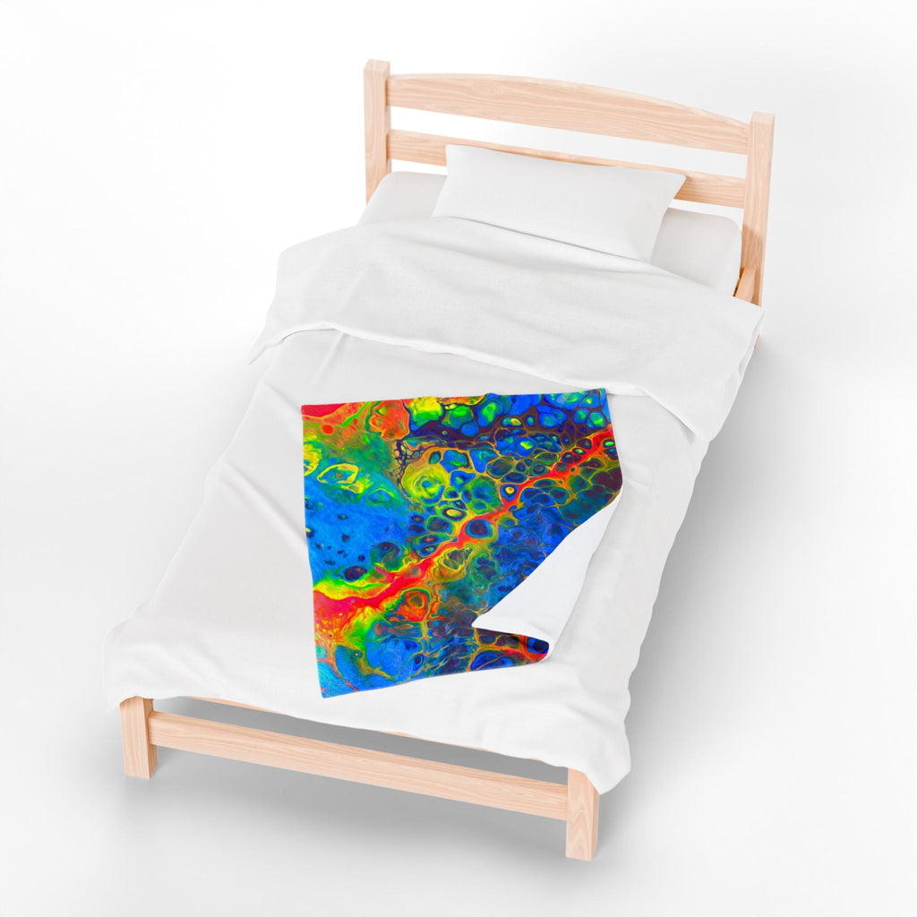 Bespattered Facade Rainbow Velveteen Plush Blanket | 3 Sizes