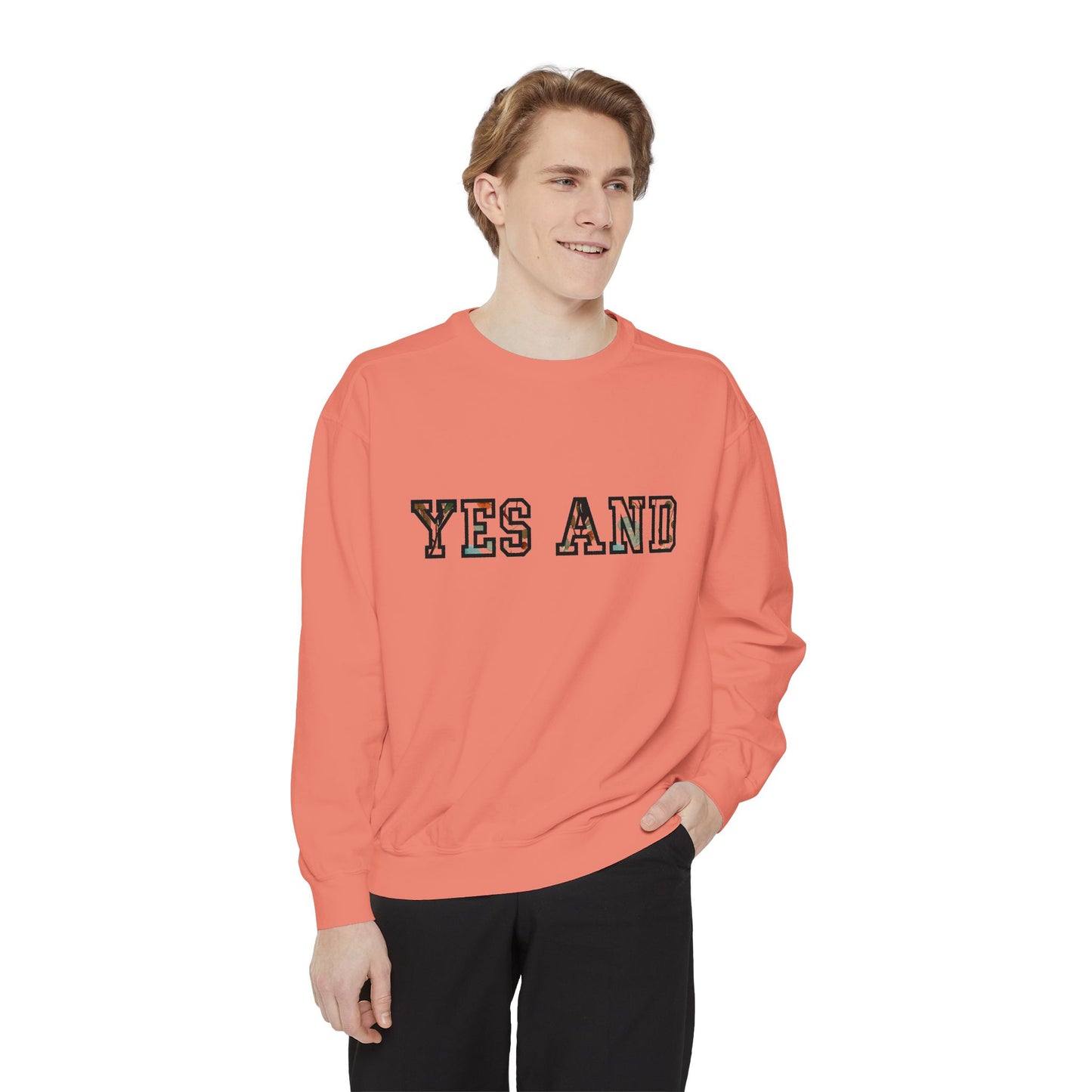 Sweat-shirt Oui et texte en bloc, couleurs confort