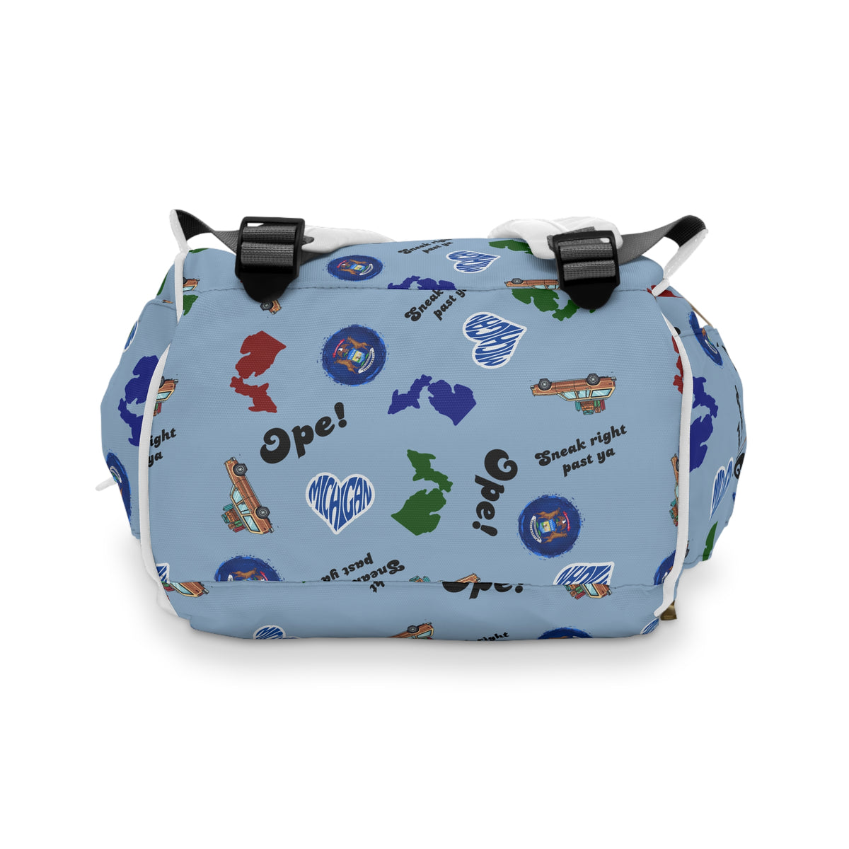 Light blue Michigander Multifunctional Diaper Backpack