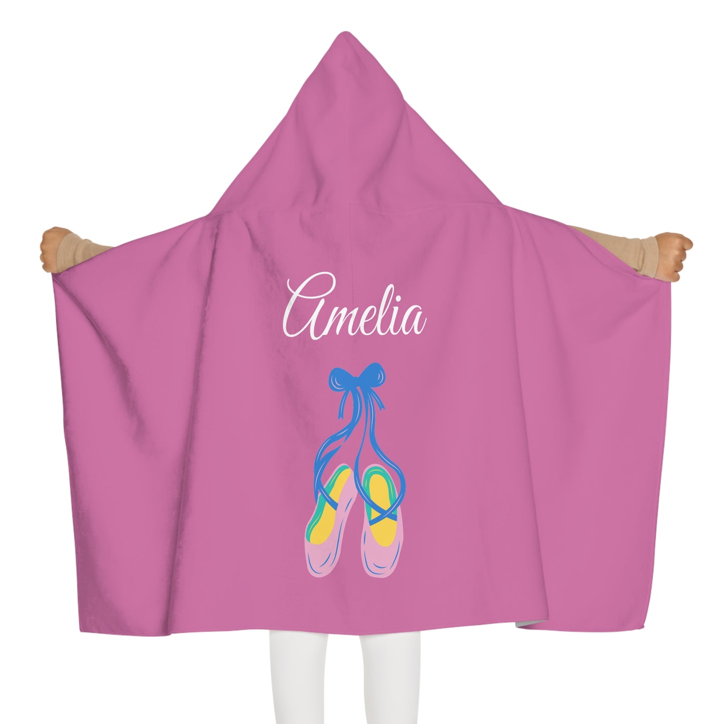 Kid's personalized ballet slippers hooded bath towel