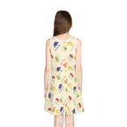 French Fruits Pattern children's Sundress, peaches kiwi bananas grapes girls sleeveless dress by Printify