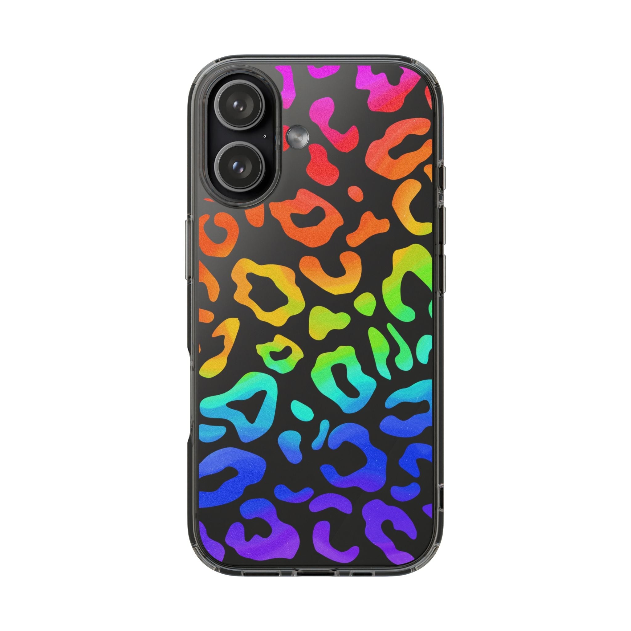 Bespattered Facade Watercolor Rainbow Leopard Clear Case