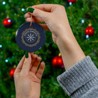 Joyeux Hanoucca Ceramic Ornament by Printify